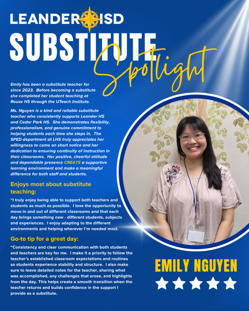 Substitute Spotlight Emily Nguyen