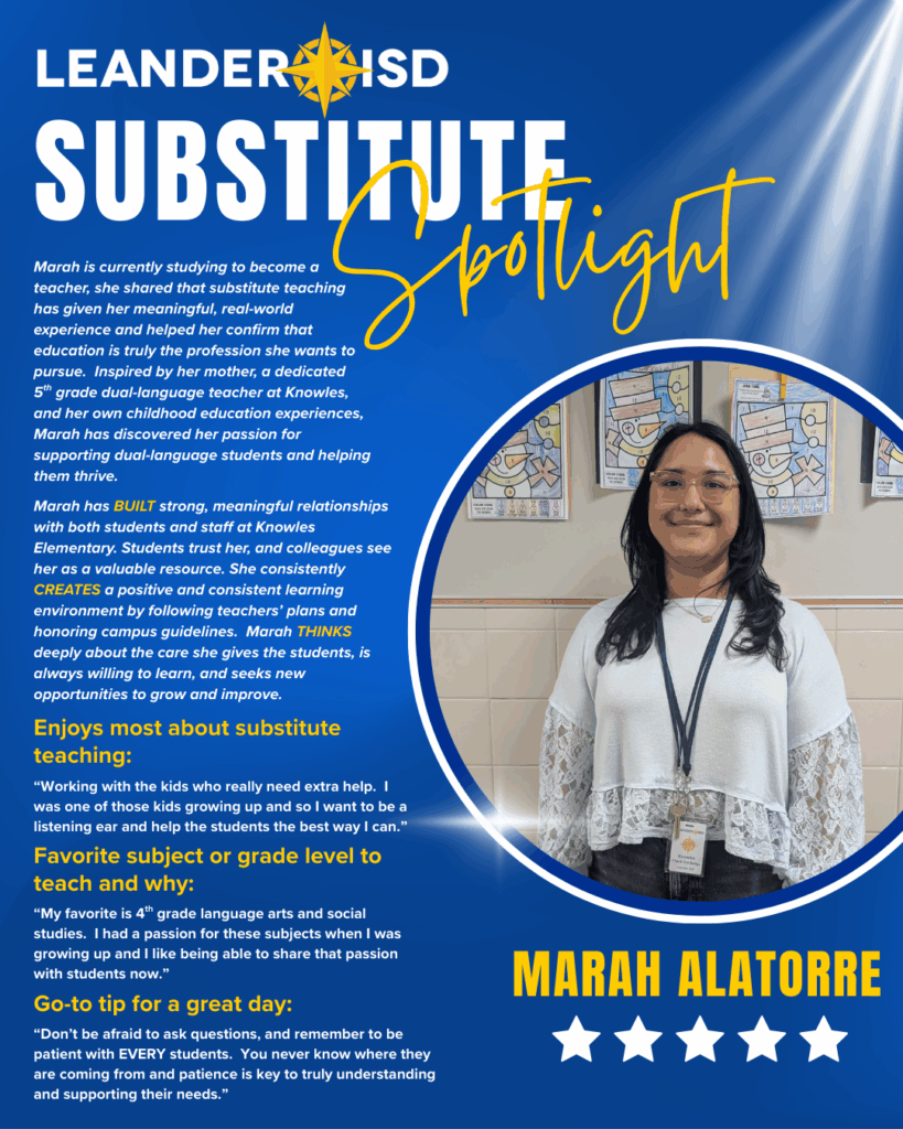 Substitute Spotlight on Marah Alatorre