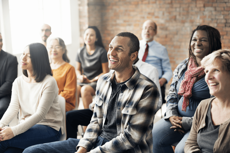 Smiling Crowd of People
