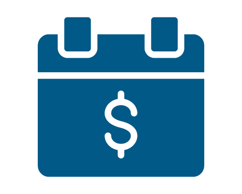 Calendar with Money Sign icon