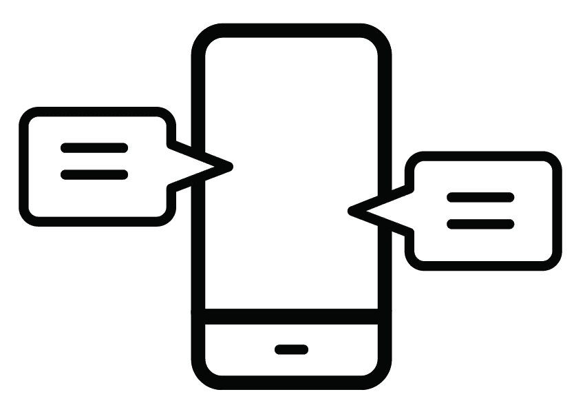 cell phone with messages