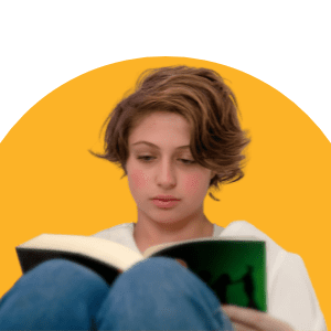 student reading