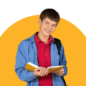 student reading