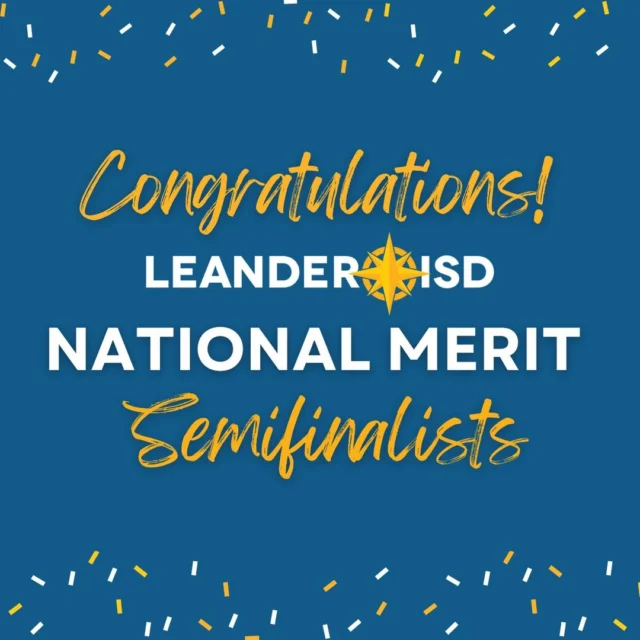 👏 #1LISD is celebrating a record number of National Merit Semifinalists, with all six LISD comprehensive high schools being represented! Since 2023, Leander ISD has doubled the number of students who qualify for this recognition, with 44 being eligible to continue in the competition for some 6,930 National Merit Scholarships worth nearly $26 million that will be offered next spring. 

We are so proud of these students and their teachers for remaining steadfast and focused on this highly-sought distinction. Best wishes to the students as they strive to earn the National Merit Scholar title! 🎉