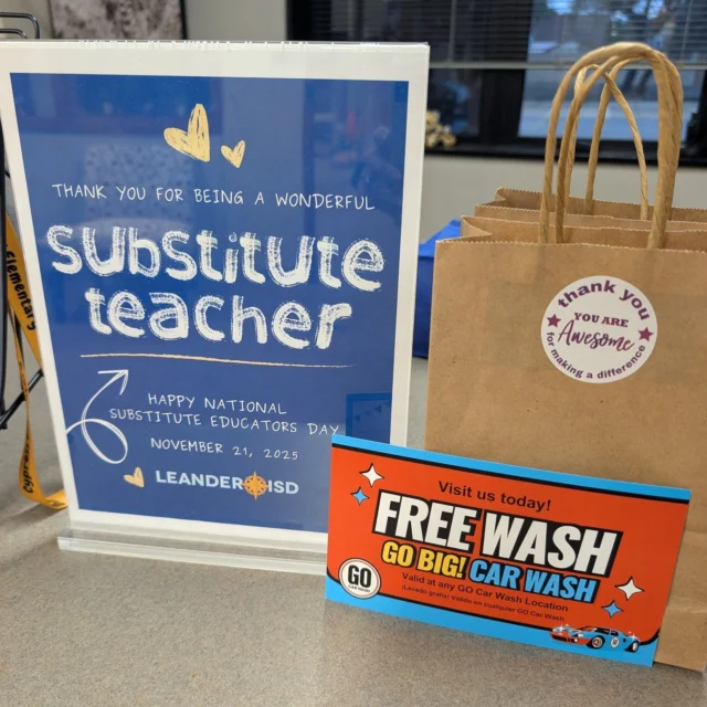 💙 It’s National Substitute Educators Day!
To all our incredible substitute teachers: thank you for showing up, supporting our students, and keeping learning moving forward. Your impact is felt every single day and we appreciate you more than you know! 

Special thanks to GO Car Wash  for generously donating free car wash coupons in support of our celebration! 🙌🚘