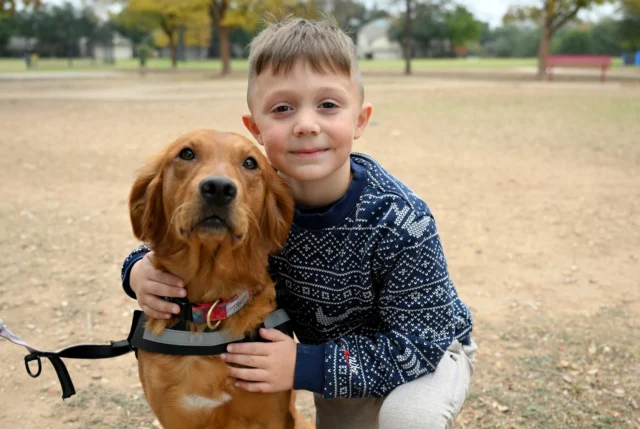 💙 🦮 🐾  Meet the very best friend of our Rutledge Elementary Ranchers! 

Loki is a two-year-old golden retriever who recently finished therapy dog training and who now spends her days dedicated to supporting the students and staff at Rutledge Elementary. She helps students regulate their emotions, feel calm and find moments of joy in the classroom, on the playground, during specials and in school-wide events. 

Loki’s gentle presence helps create a positive, welcoming environment where students feel encouraged throughout the school day. We are so glad to have Loki in #1LISD!