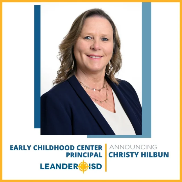 Leander ISD is thrilled to announce that Christy Hilbun, a seasoned campus leader within the district, has been selected as the inaugural principal of the new Early Childhood Center. The Early Childhood Center (ECC) is scheduled to open its doors for the 2026-2027 school year. 

“Christy Hilbun embodies the leadership qualities essential for an exceptional Early Childhood Center, including early childhood experience, a strong commitment to inclusion and the ability to create joyful, developmentally appropriate learning environments grounded in research and practice,” said Leander ISD Acting Superintendent Chris Clark, Ed.D. “Her previous experience opening a campus, clarity around instructional expectations, and a collaborative, reflective leadership style position her to unite staff, partner with families and successfully launch this innovative early learning center.”

#1LISD