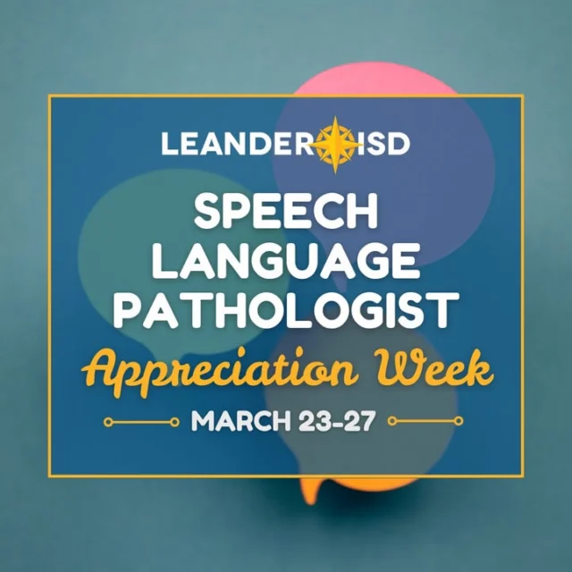 💬 March 23–27 marks Speech-Language Pathologist (SLP) Appreciation Week in Leander ISD, and we are proud to recognize the incredible impact of our dedicated SLP team! 

Across Leander ISD, SLPs serve students from early childhood through high school, assessing and supporting a wide range of communication needs. 

From helping students strengthen articulation and language skills to supporting those who rely on augmentative and alternative communication, our SLPs open doors for students to express themselves, build relationships and engage fully in their learning.

Thank you to our amazing #1LISD SLP team! Swipe to meet some of our dedicated staff members. 👉