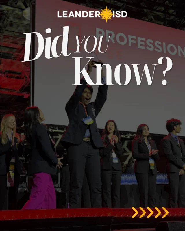 💡 Did you know?

Every year, Leander ISD students put their learning into action through Career and Technical Student Organizations (CTSOs), competing in events that build leadership, technical skills and career readiness.

During the 2025-26 school year, students earned state championships, qualified for national and international competitions, and received recognition among the best in Texas and beyond.

Swipe to discover a few of these incredible accomplishments. Congratulations to our students, advisers and campuses for another outstanding year! 👏

#1LISD #ForEveryStudentAlways #LeanderCTE