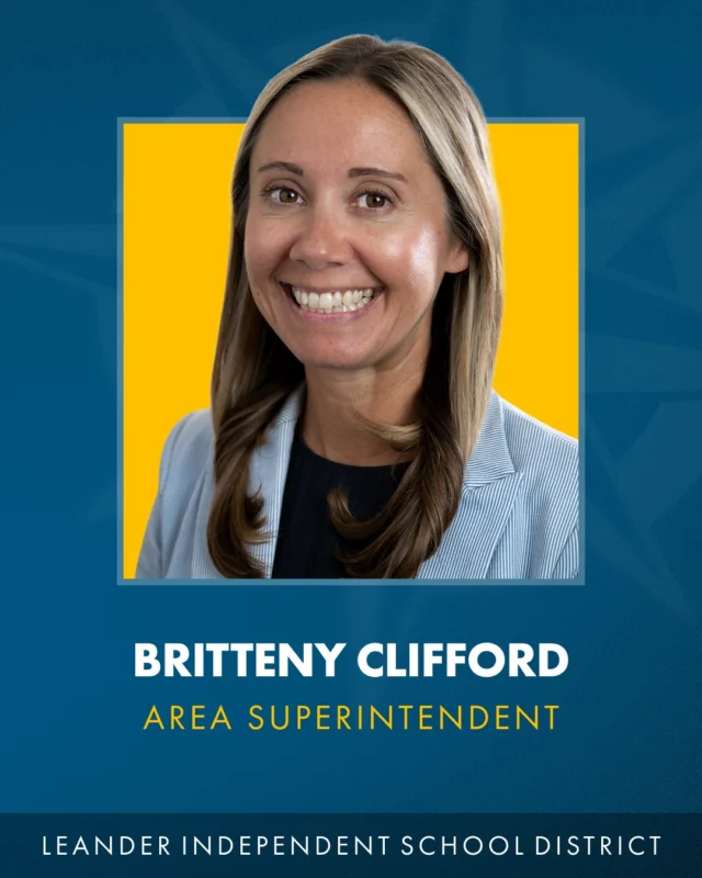 Steiner Ranch Elementary School (@SREStallions) Principal Britteny Clifford has been selected to serve as an area superintendent following approval by the Leander ISD Board of Trustees at its July 23 meeting. In this role, Clifford will support a group of campuses and work closely with principals to strengthen student learning and carry out district priorities.

“Britteny brings a proven record of instructional leadership, a deep commitment to students, and a passion for helping others reach their full potential,” said LISD Superintendent Chris Clark, Ed.D. “She has built strong relationships across our district, and I am confident she will serve our campuses and communities with excellence.”

🔗 Read more at the News link in bio.
