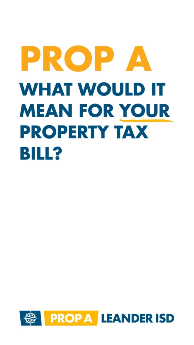 Prop A would generate additional revenue for Leander ISD's daily operating expenses such as staff salaries and classroom supplies. 

What will it mean for your tax bill? LISD Superintendent Chris Clark, Ed.D., breaks down the tax impact for homeowners.

For more info on Prop A and our new tax calculator, visit elections.leanderisd.org.