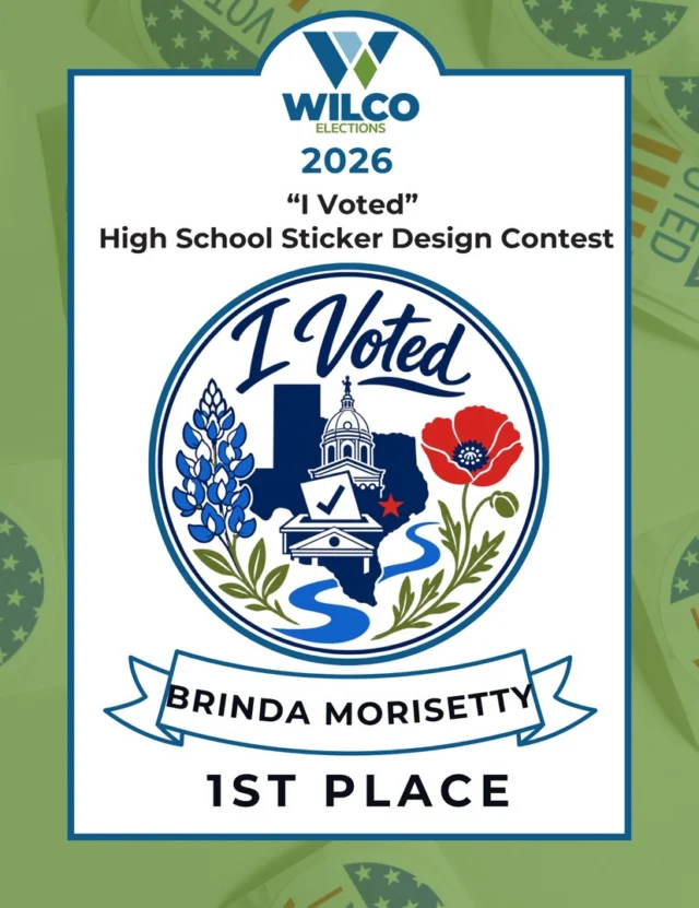 Check out these stickers! 🤩 Congratulations to the talented and creative LISD students that placed in Williamson County’s election sticker contest. 🗳️ 

@rousehs_lisd placed in two out of the top three entries for high school students, and @naumannelementary took two of the top three spots for elementary school students. 👏 

Head to the polls to snag one of these awesome stickers while they’re available. ✅